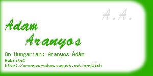 adam aranyos business card